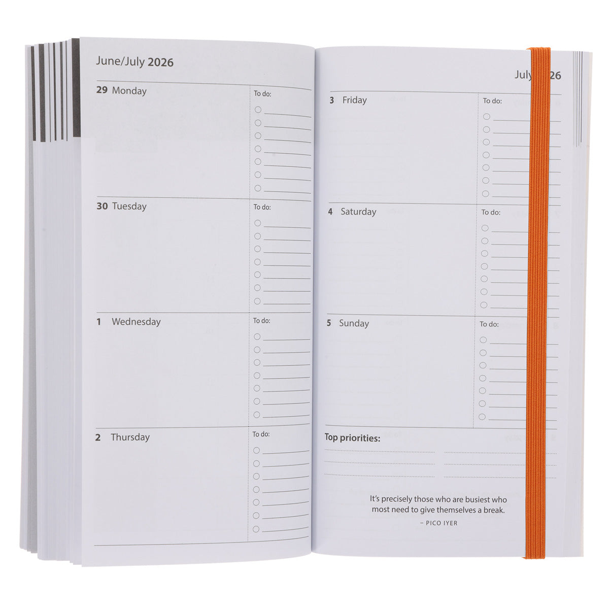 2026 Pocket Diary - Daily Planner - Teal and Orange - Paperback