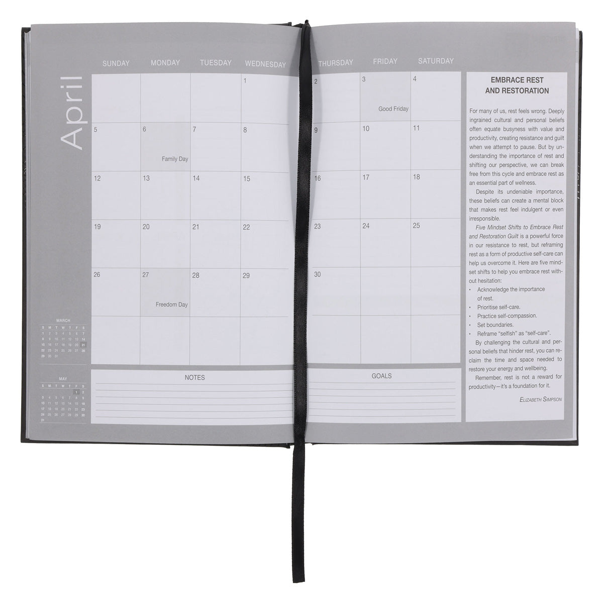 2026 A5 Business Diary - Daily Planner - Contour Lines - Hardcover