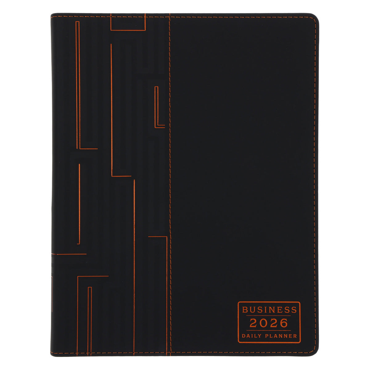 2026 A4 Business Diary - Daily Planner - Architecture Lines Black - Imitation Leather