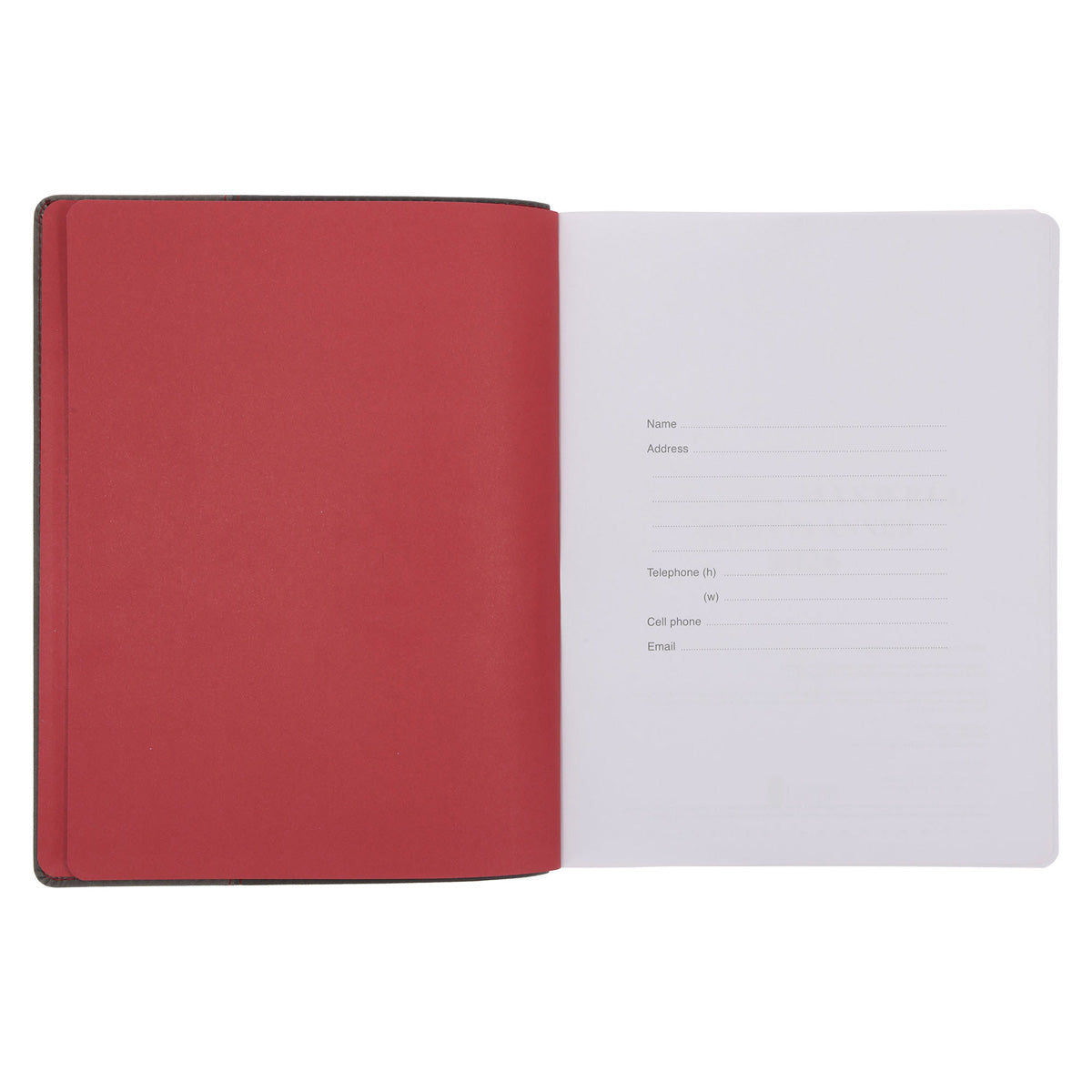 2026 John Maxwell A4 Diary - Daily Planner Red and Grey - Imitation Leather