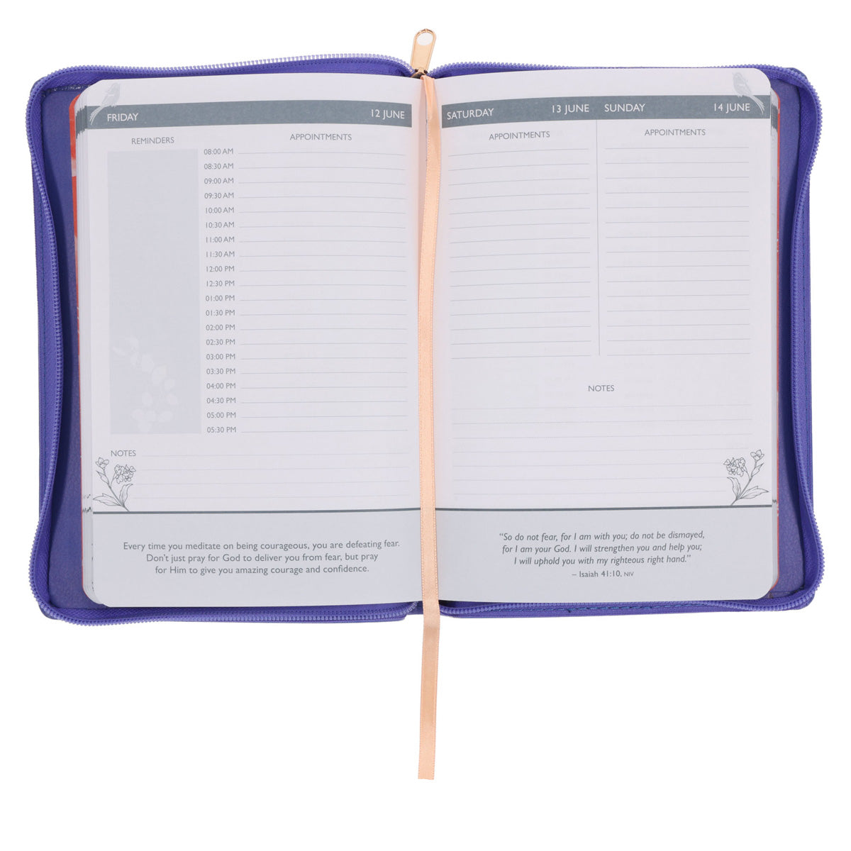 2026 Joyce Meyer A5 Diary - Daily Planner - Imitation Leather with Zip