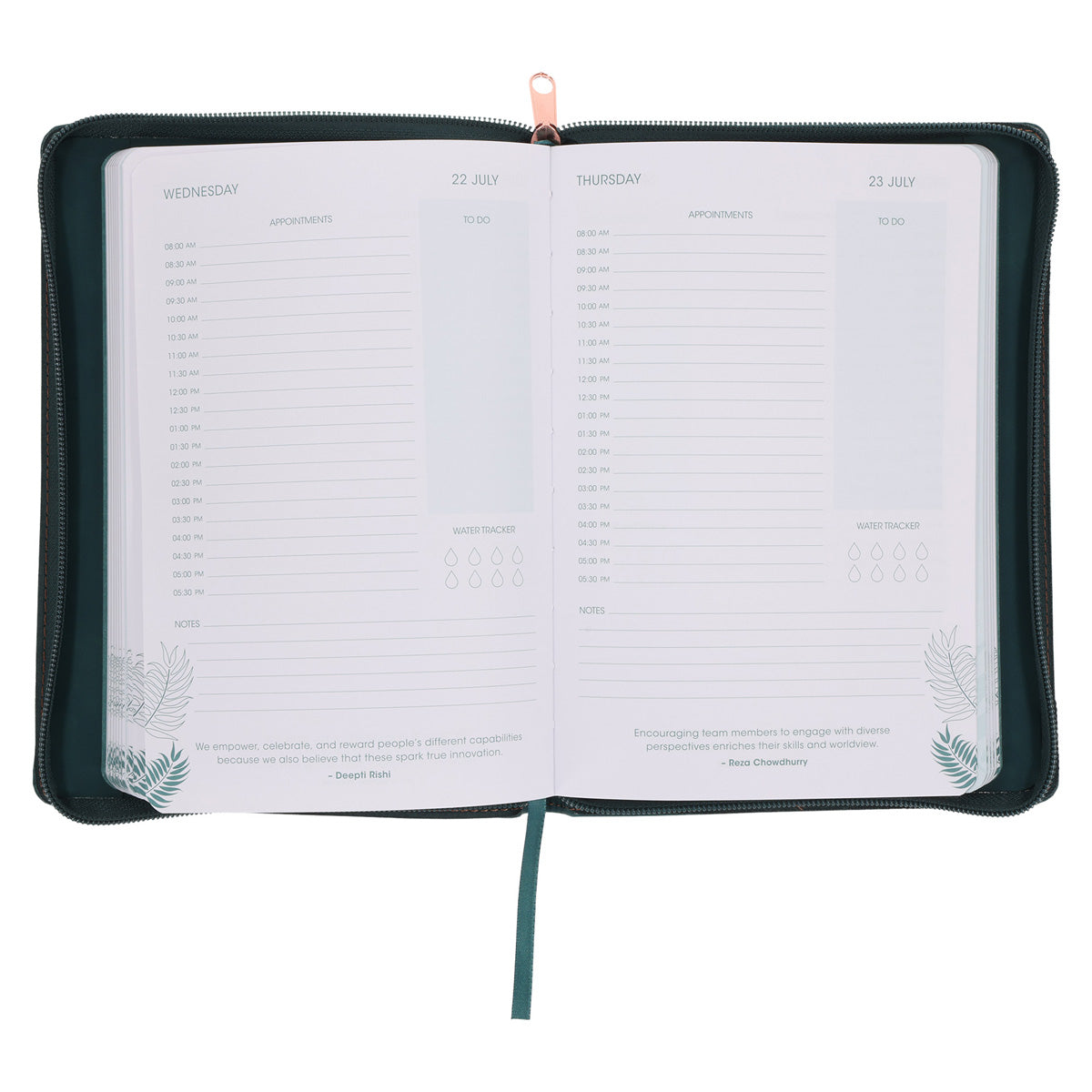 2026 Diary - Daily Planner for Women - Create Balance - Imitation Leather with Zip