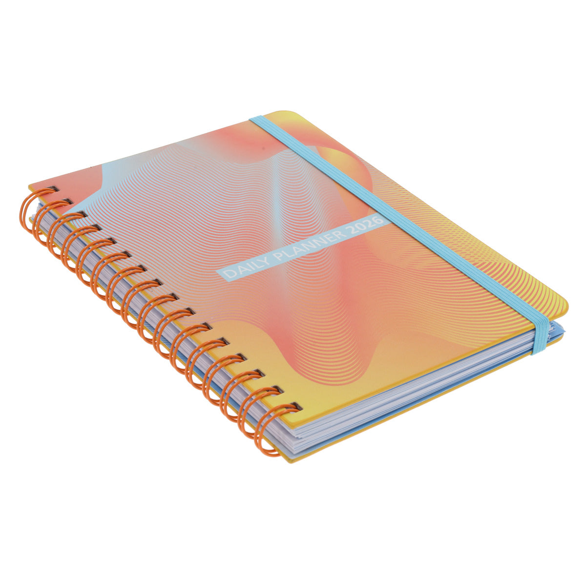 2026 A5 Diary - Daily Planner - Yellow and Orange - Wirebound