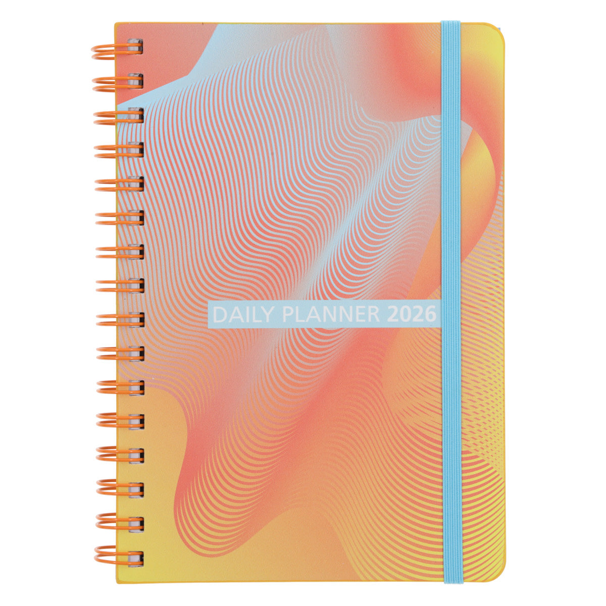 2026 A5 Diary - Daily Planner - Yellow and Orange - Wirebound