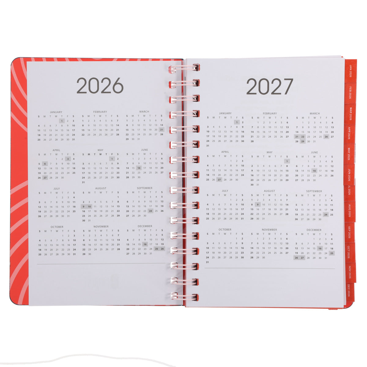 2026 A5 Diary - Daily Planner - Neon Circles - Wirebound