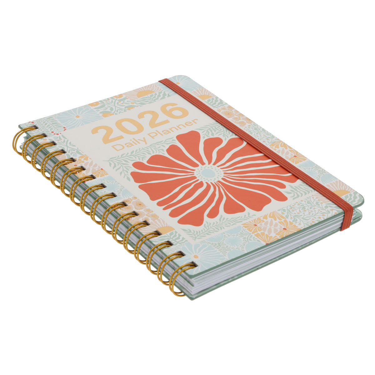 2026 A5 Diary - Daily Planner - Retro Flower Box - Wirebound