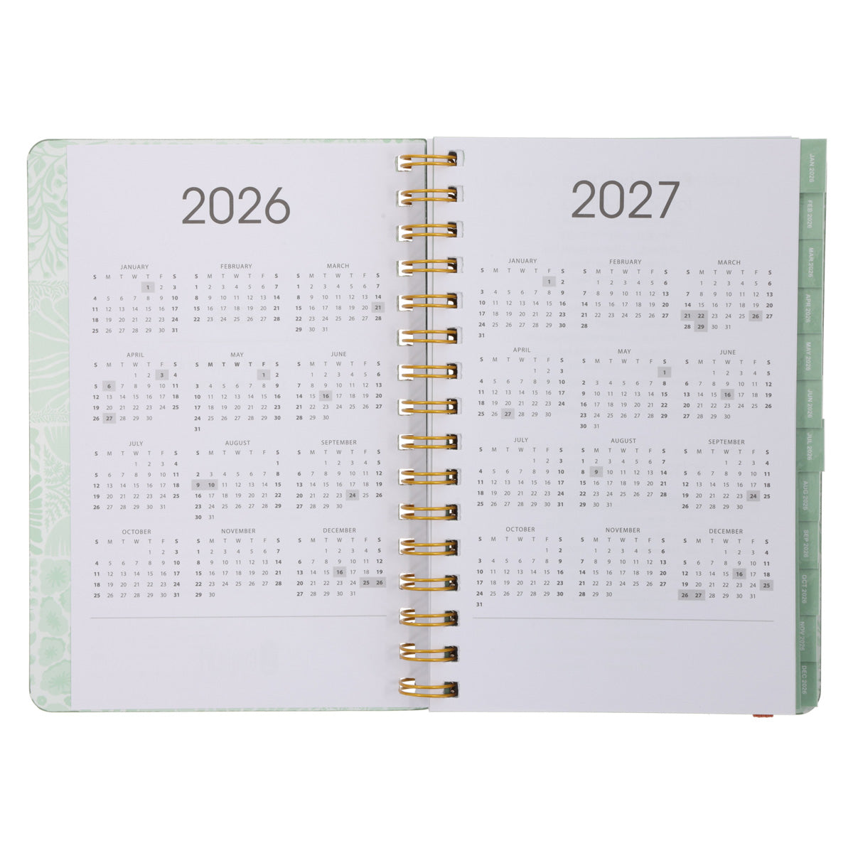2026 A5 Diary - Daily Planner - Retro Flower Box - Wirebound