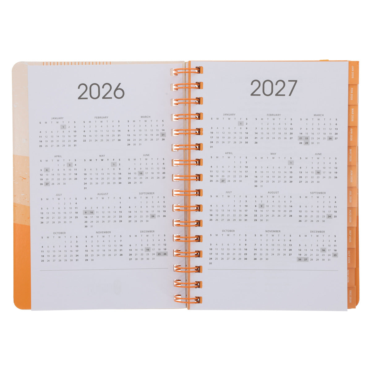 2026 A5 Diary - Daily Planner - Abstract Landscape - Wirebound