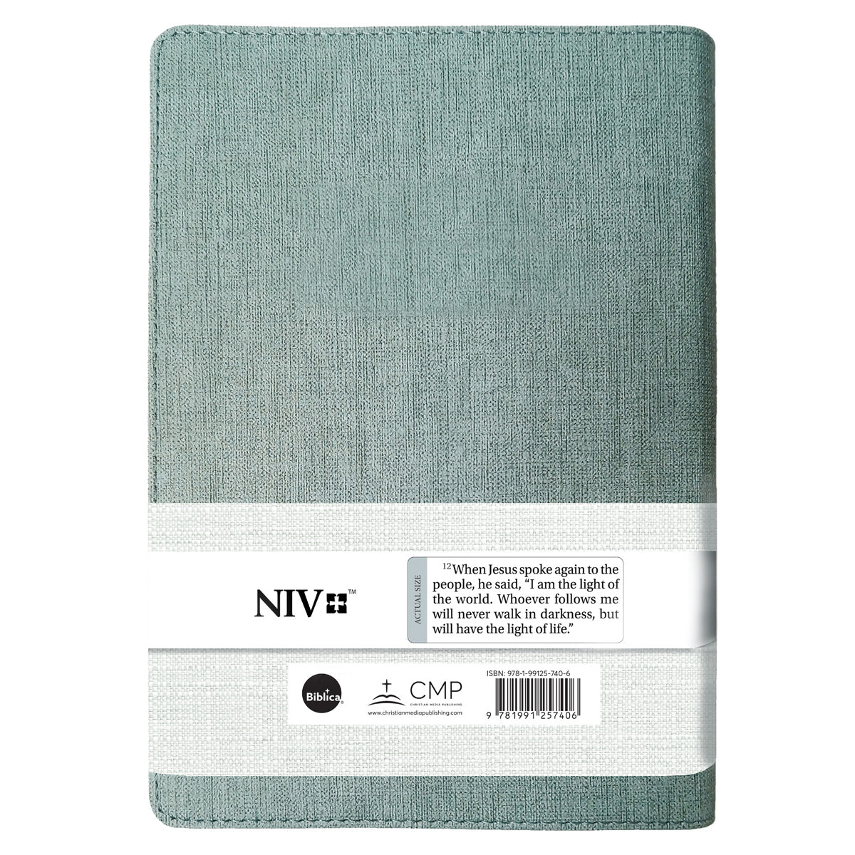 NIV Calm Green Flexcover Linen Feel Holy Bible Giant Print