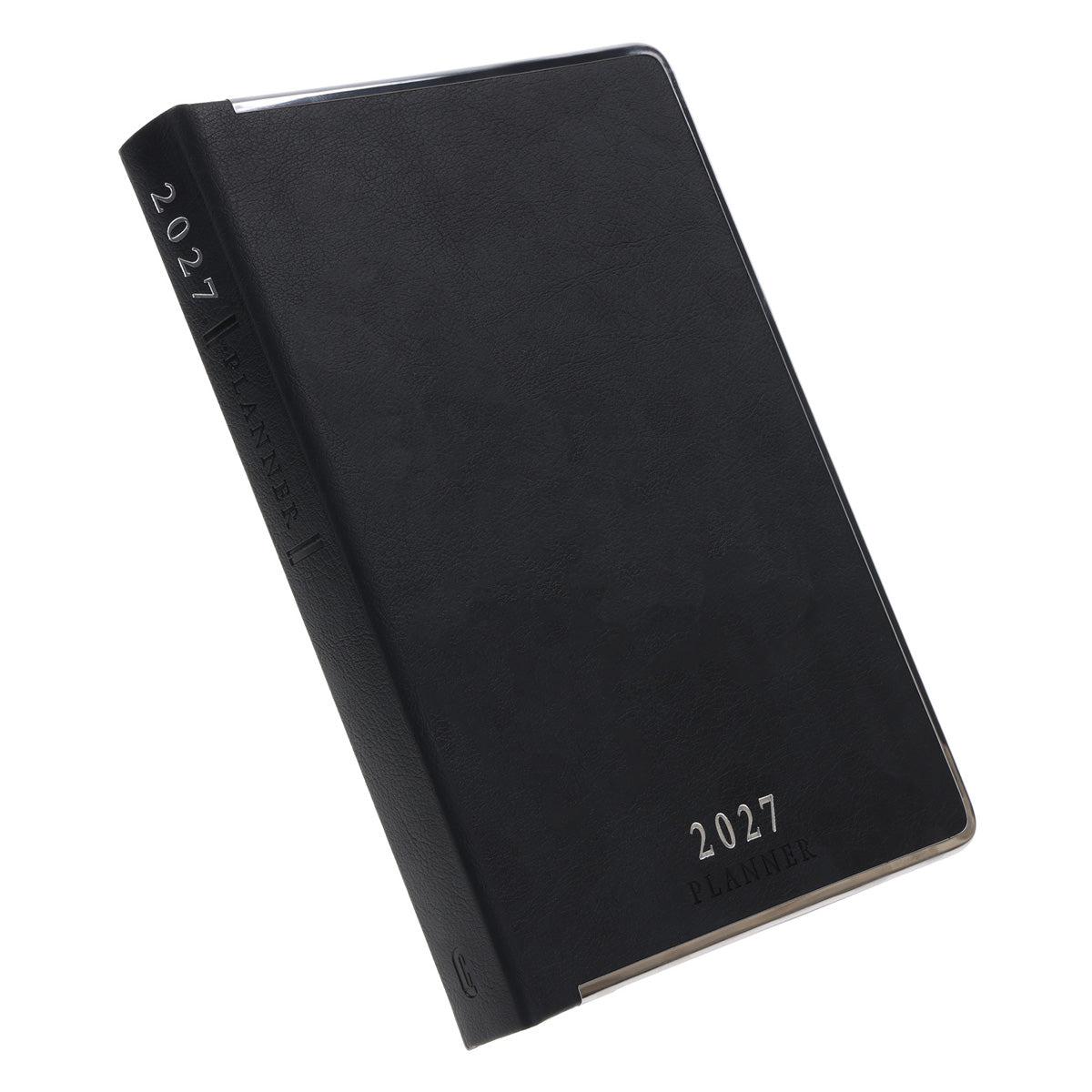 2027 A5 Business Diary - Daily Planner - Linea Black - Imitation Leather