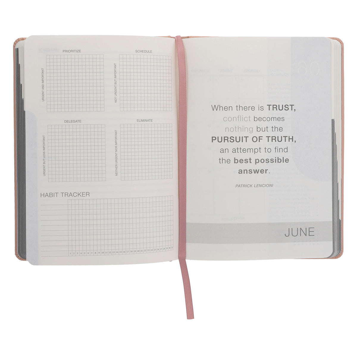 2027 A5 Business Diary - Daily Planner - Linea Pink - Imitation Leather