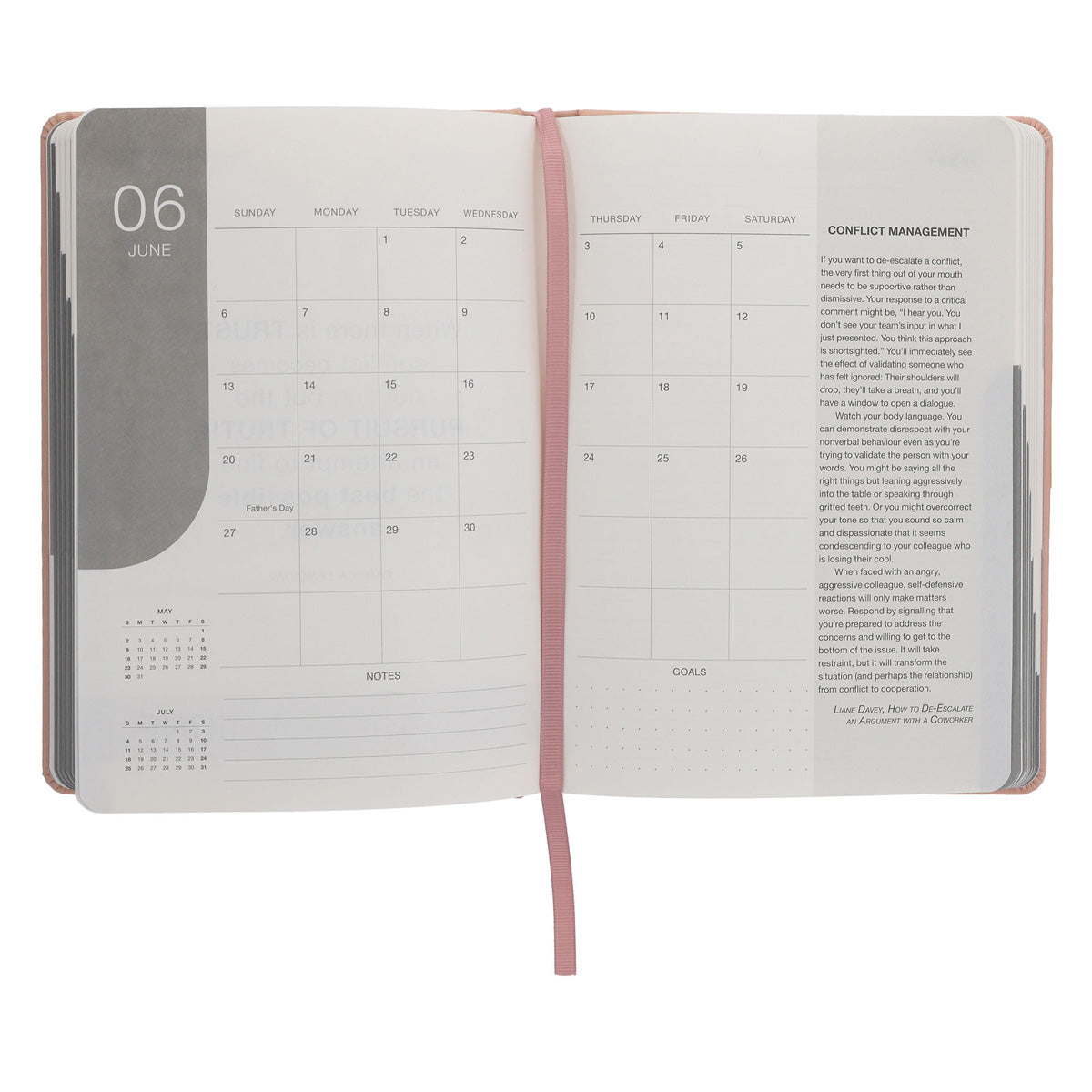 2027 A5 Business Diary - Daily Planner - Linea Pink - Imitation Leather