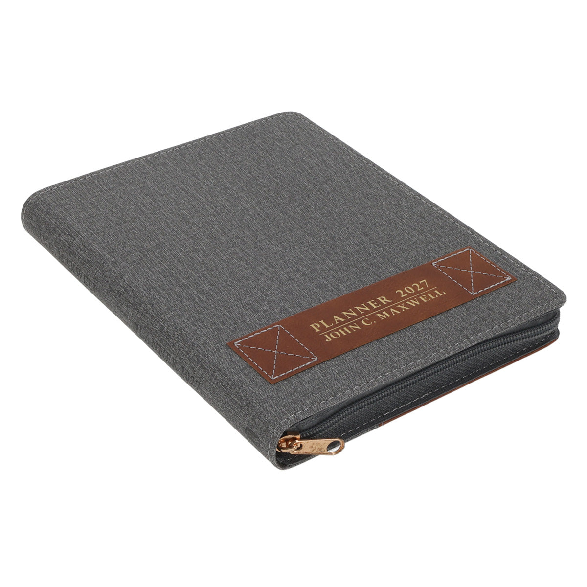 2027 John Maxwell A5 Diary - Daily Planner Grey - Imitation Leather with Zip