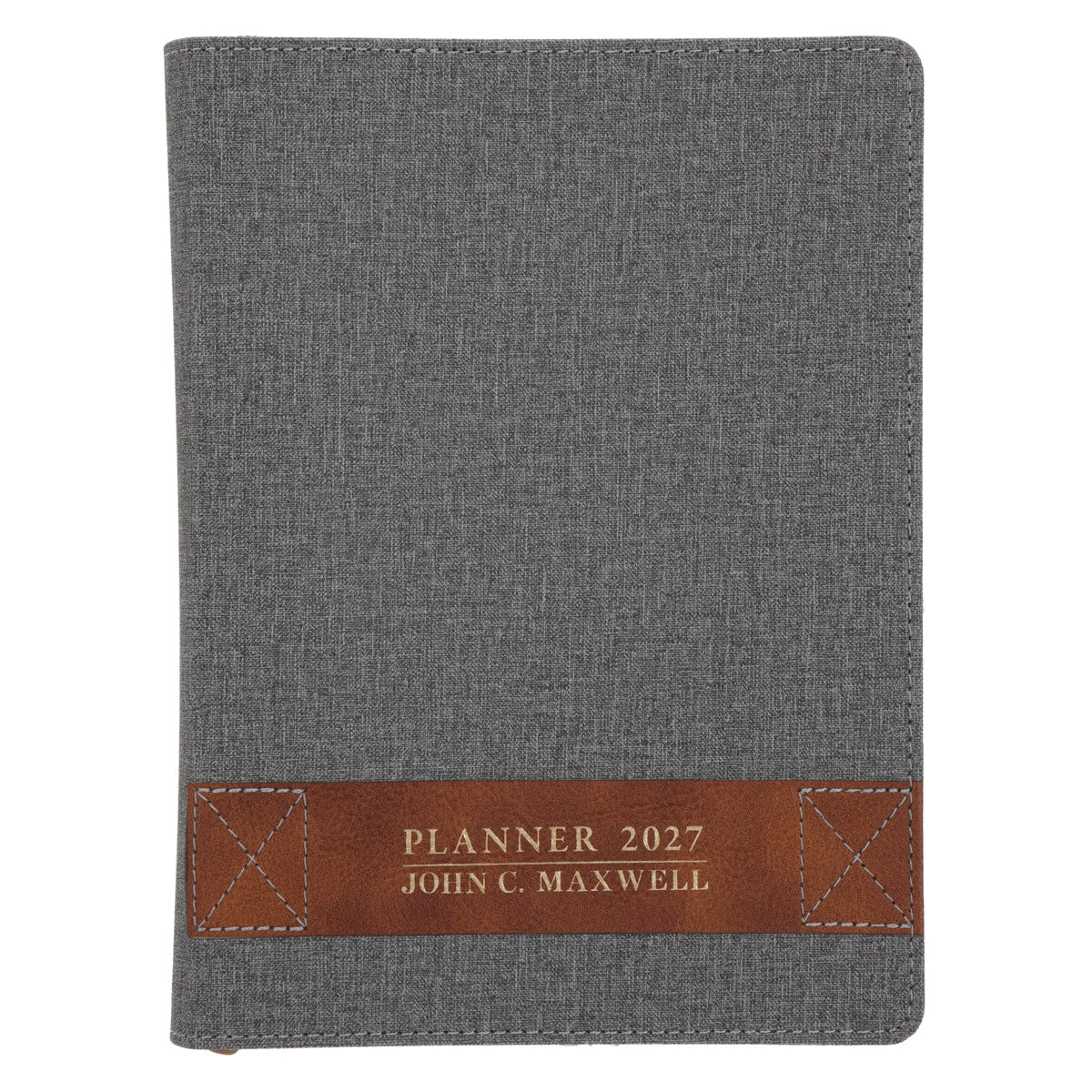 2027 John Maxwell A5 Diary - Daily Planner Grey - Imitation Leather with Zip