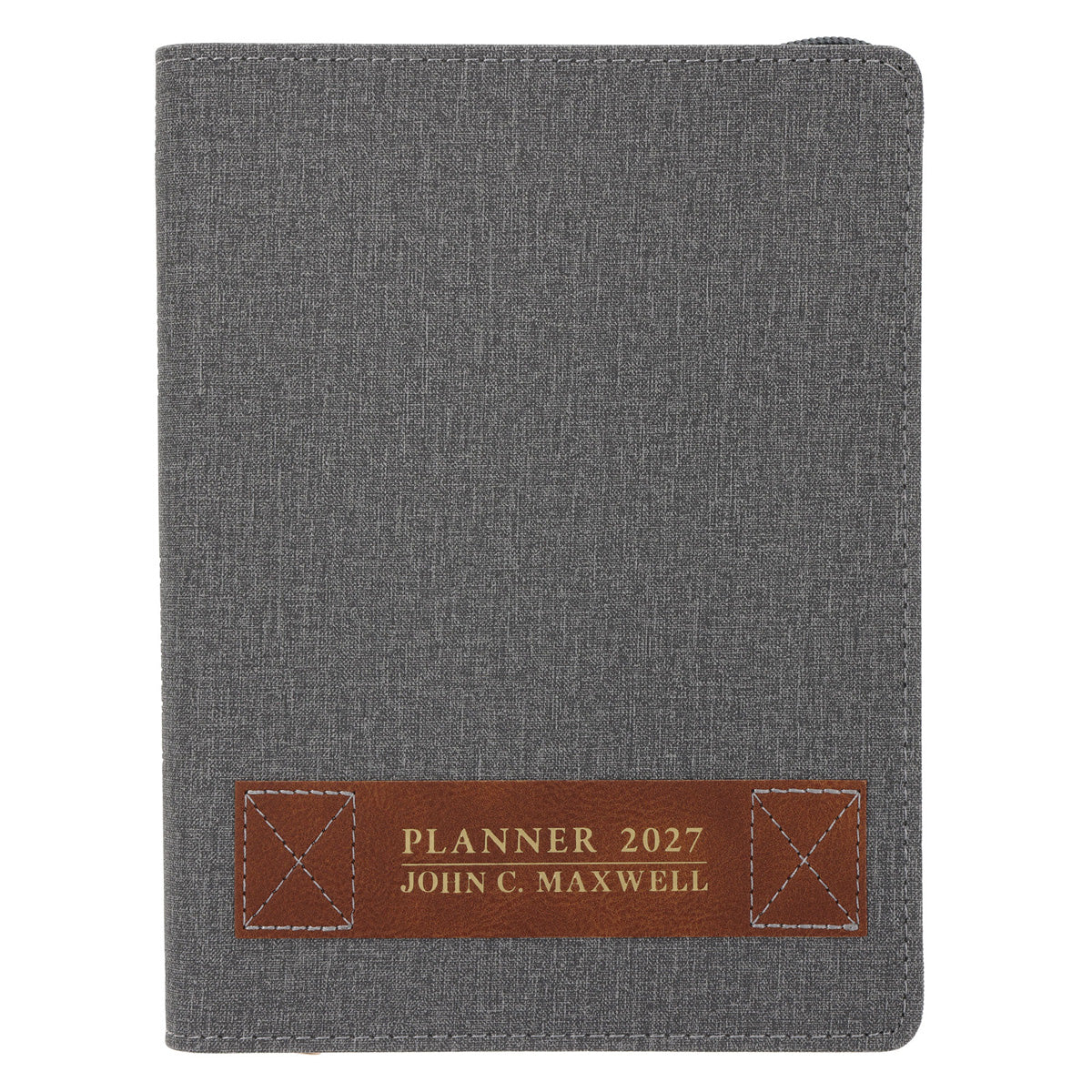 2027 John Maxwell A5 Diary - Daily Planner Grey - Imitation Leather with Zip
