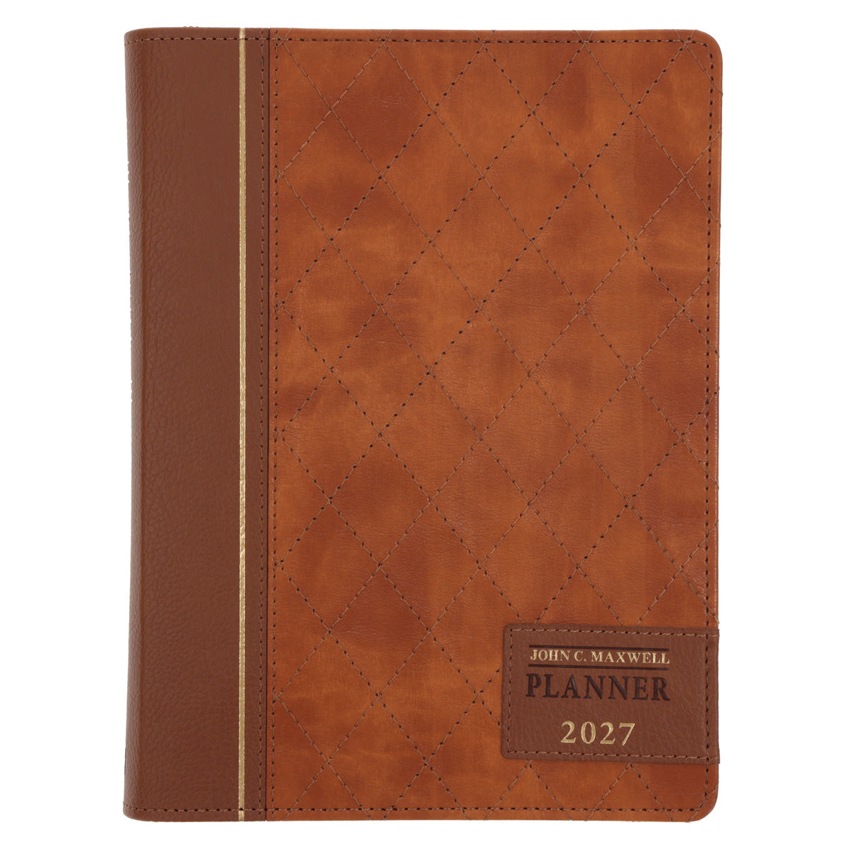 2027 John Maxwell A5 Diary - Daily Planner Brown - Imitation Leather with Zip