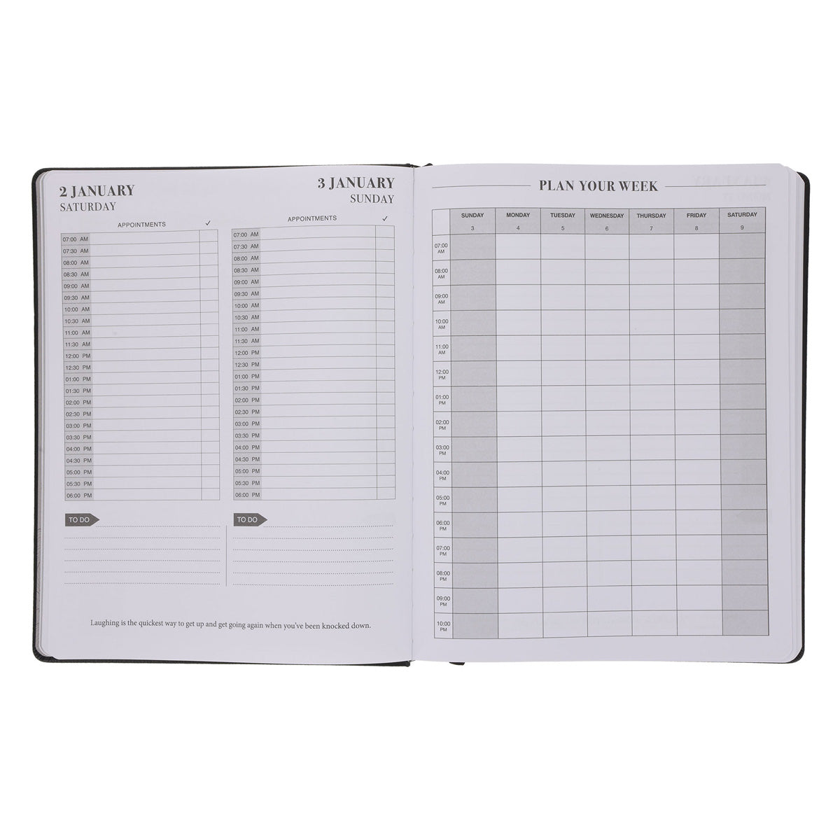 2027 John Maxwell A4 Diary - Daily Planner - Black - Imitation Leather
