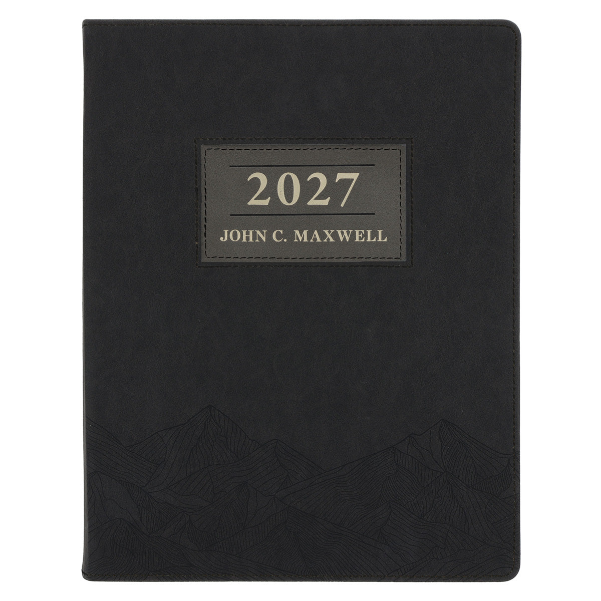 2027 John Maxwell A4 Diary - Daily Planner - Black - Grey - Imitation Leather