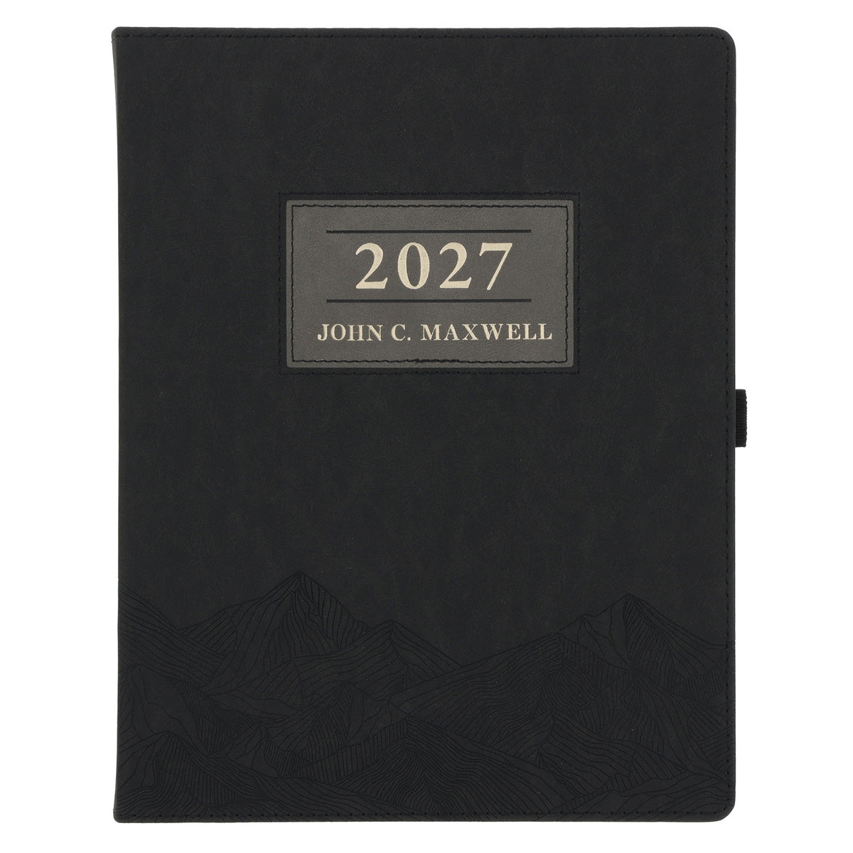 2027 John Maxwell A4 Diary - Daily Planner - Black - Grey - Imitation Leather