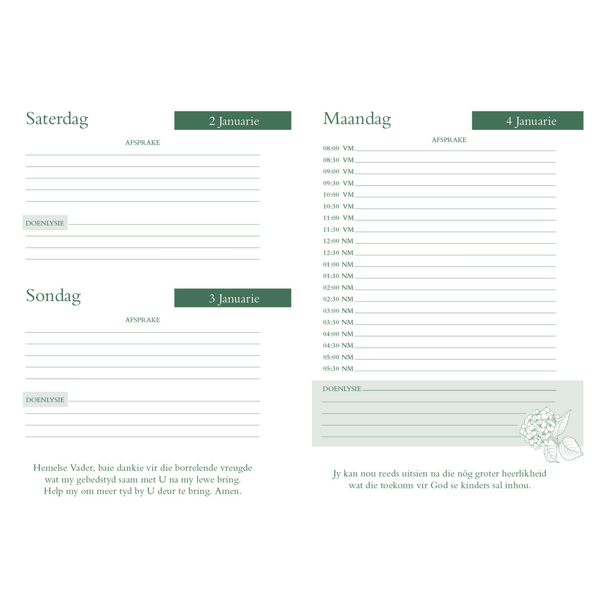 2027 Nina Smit Dagboek - Dagbeplanner Groen en Geel - Hardeband