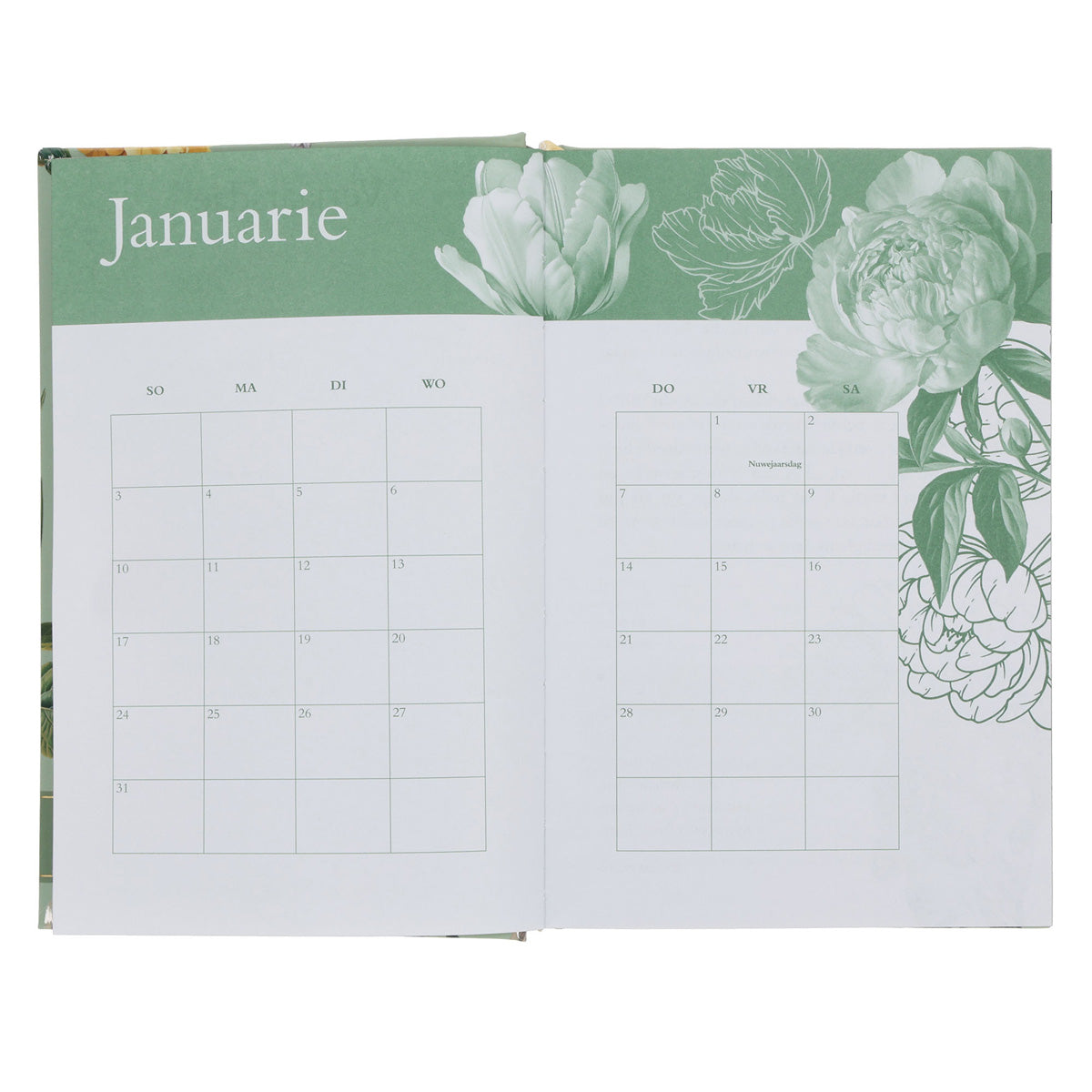 2027 Nina Smit Dagboek - Dagbeplanner Groen en Geel - Hardeband