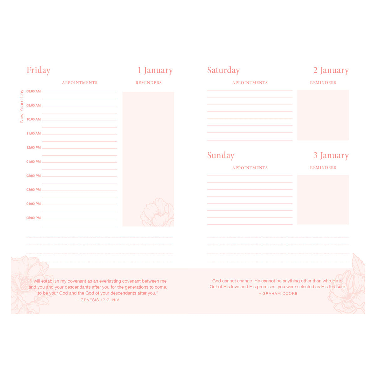 2027 Diary - General Christian Daily Planner for Women - Hardcover