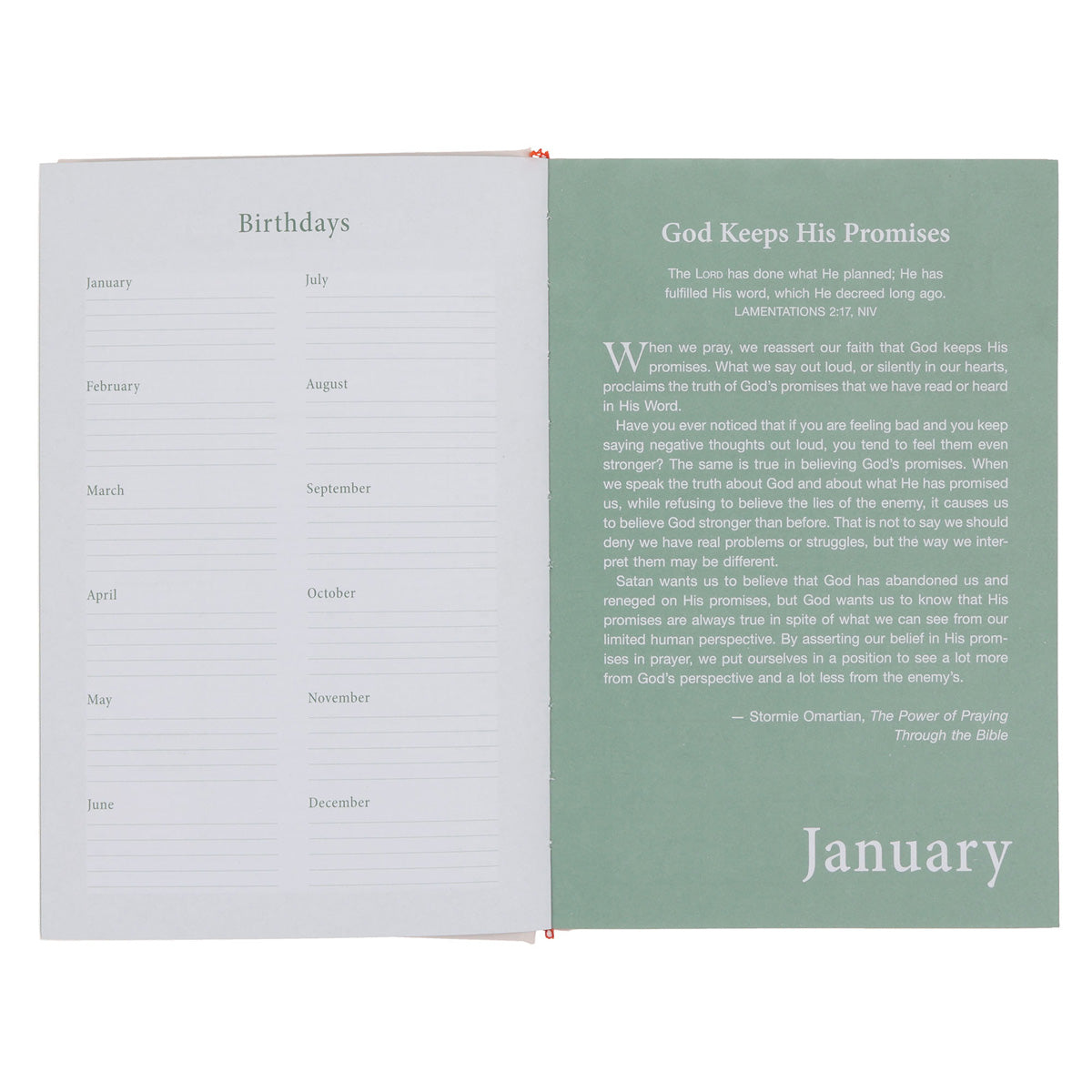 2027 Diary - General Christian Daily Planner for Women - Coral - Hardcover with Stationery Set