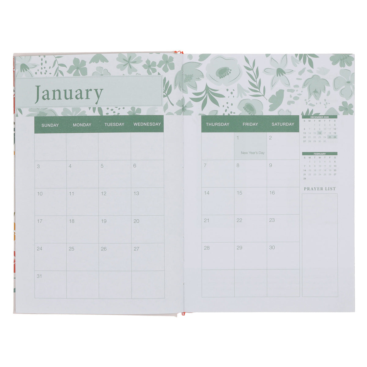 2027 Diary - General Christian Daily Planner for Women - Coral - Hardcover with Stationery Set