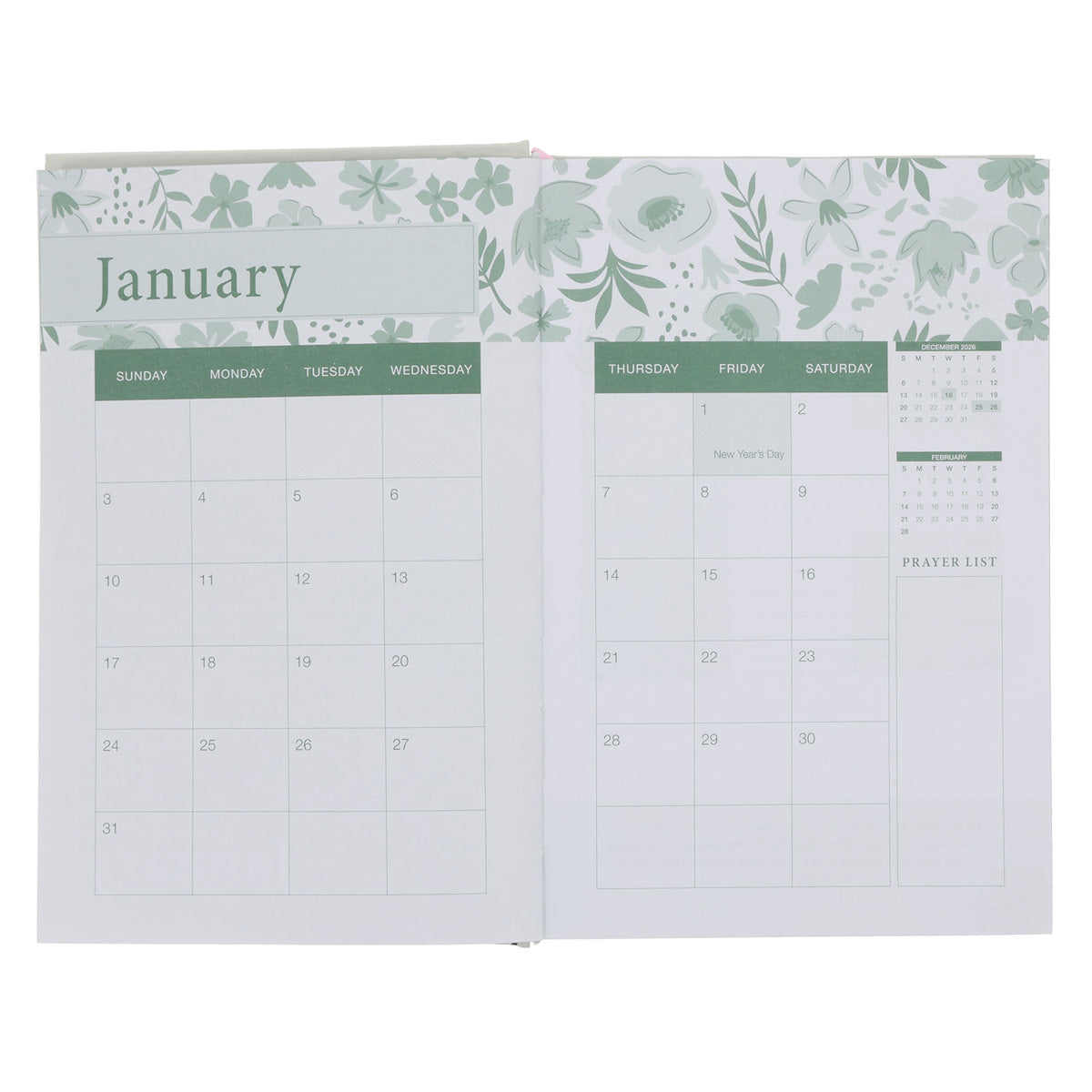 2027 Diary - General Christian Daily Planner for Women - Pink - Hardcover with Stationery Set