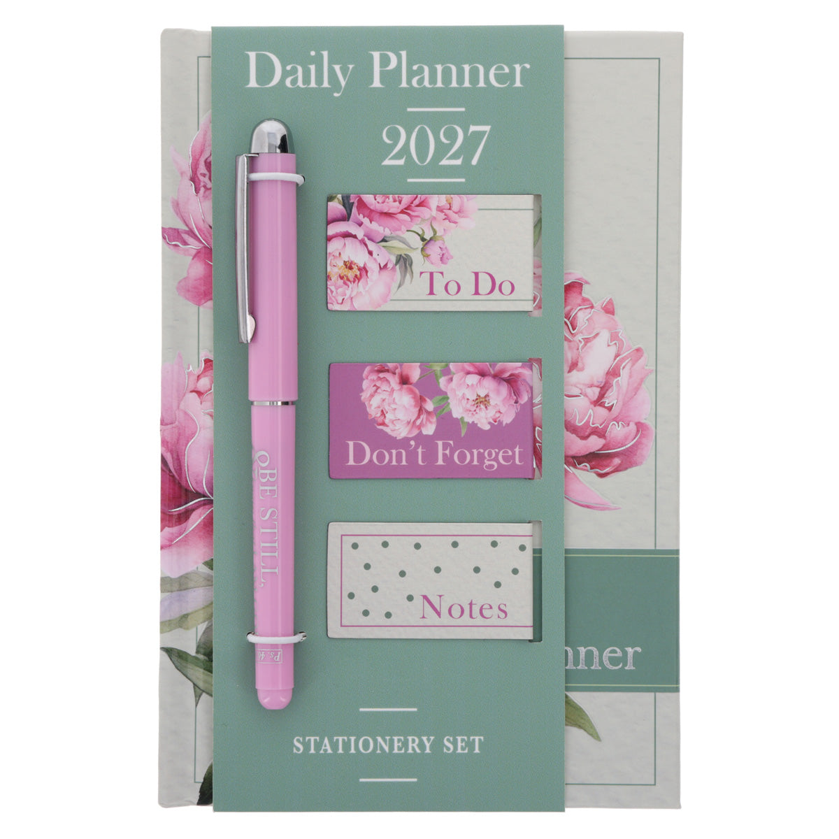 2027 Diary - General Christian Daily Planner for Women - Pink - Hardcover with Stationery Set