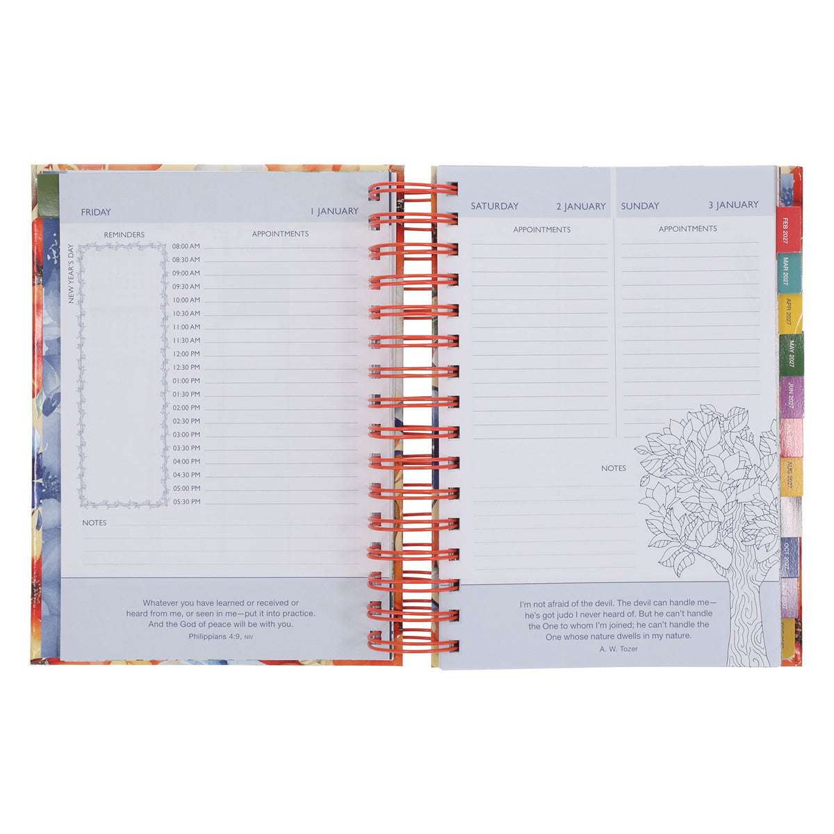 2027 Daily Planner - Christian Creative - Wirebound