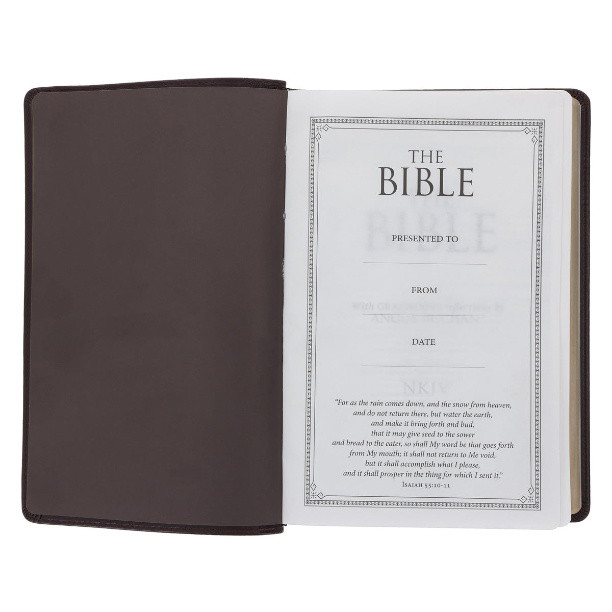 NKJV Brown Faux Leather Flexcover Bible with Grassroots Reflections