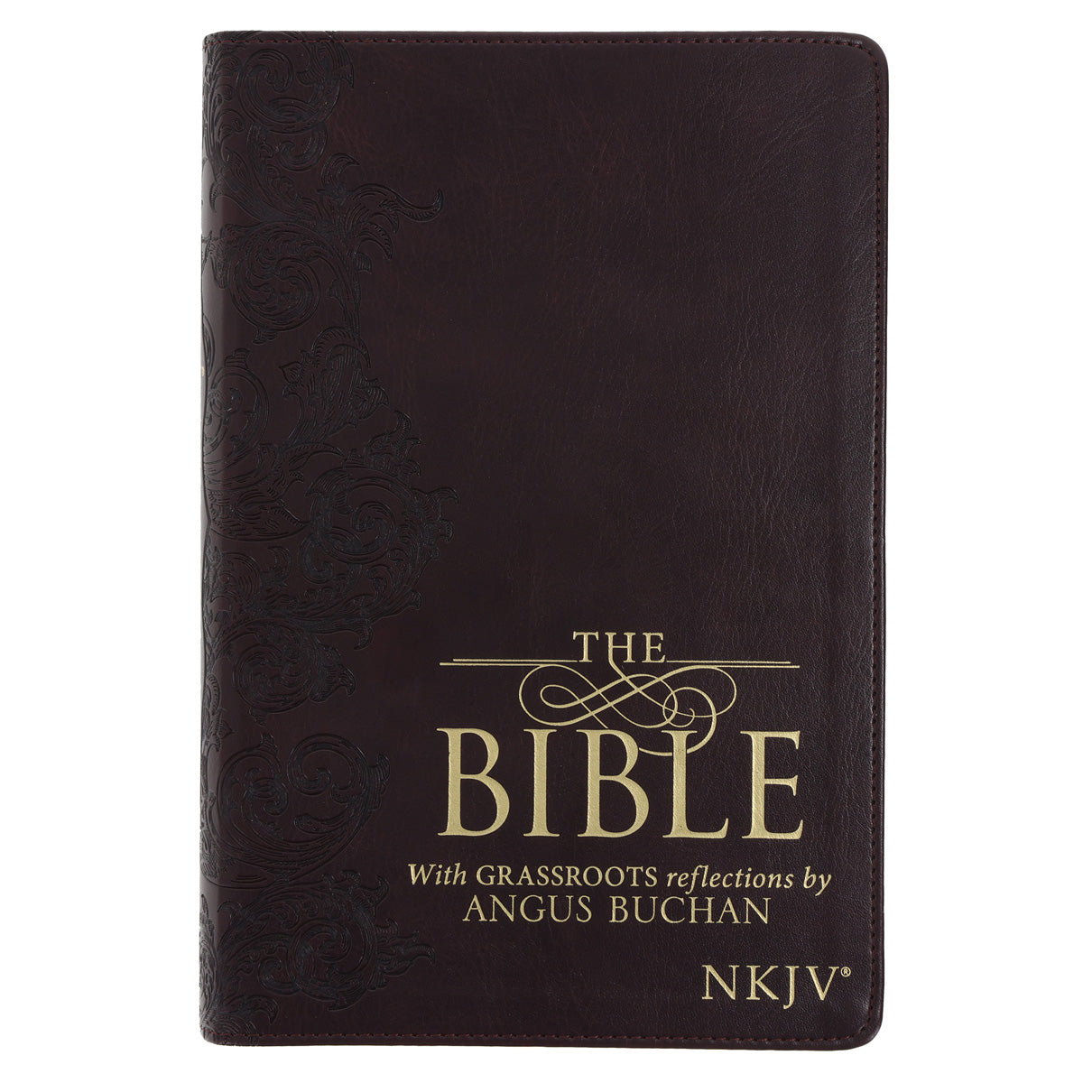NKJV Brown Faux Leather Flexcover Bible with Grassroots Reflections