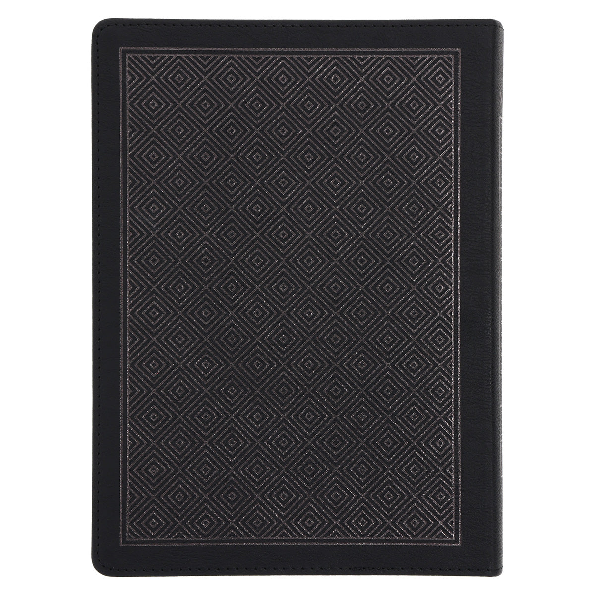 NLT Black Pattern Faux Leather Bible Large Print