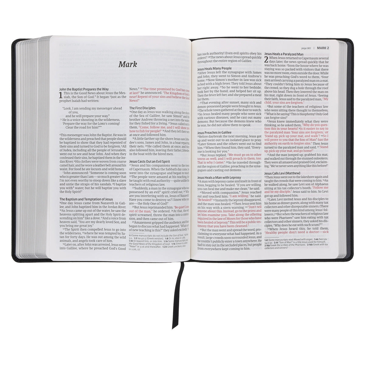 NLT Black Pattern Faux Leather Bible Large Print