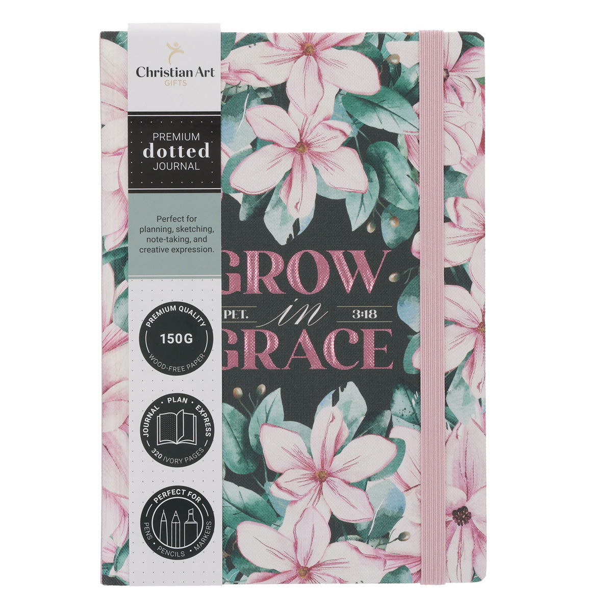 Grow in Grace Hardcover Journal with Elastic Closure