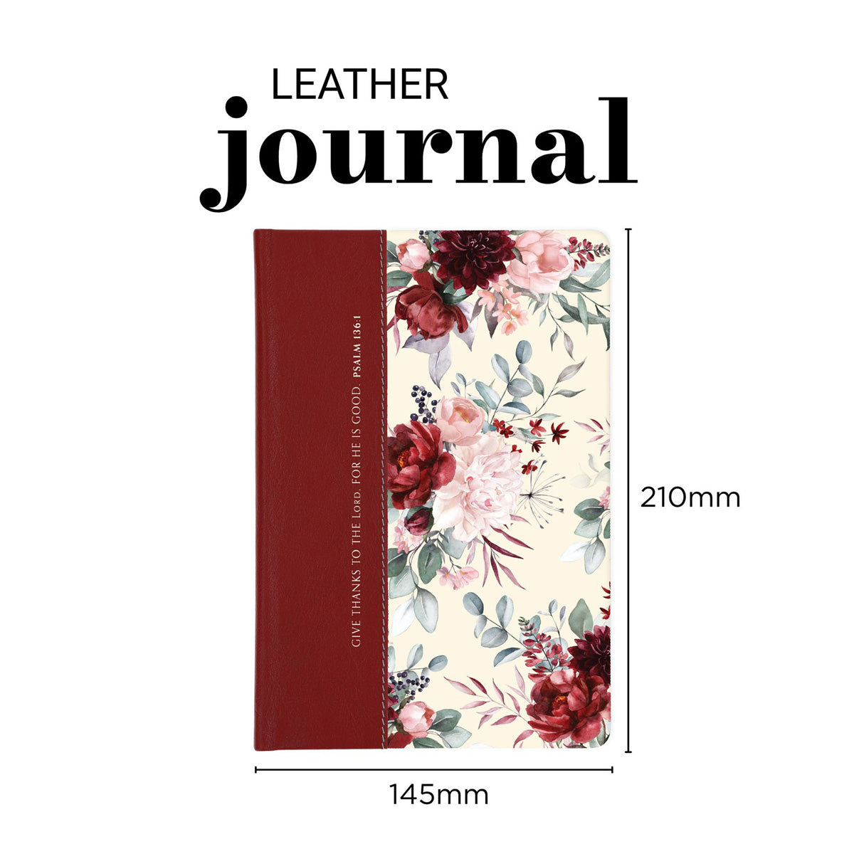 Give Thanks to the Lord Genuine Leather Hardcover Journal