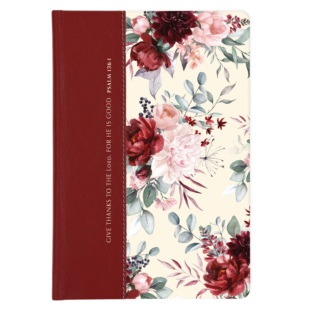 Give Thanks to the Lord Hardcover Journal with Genuine Leather Spine