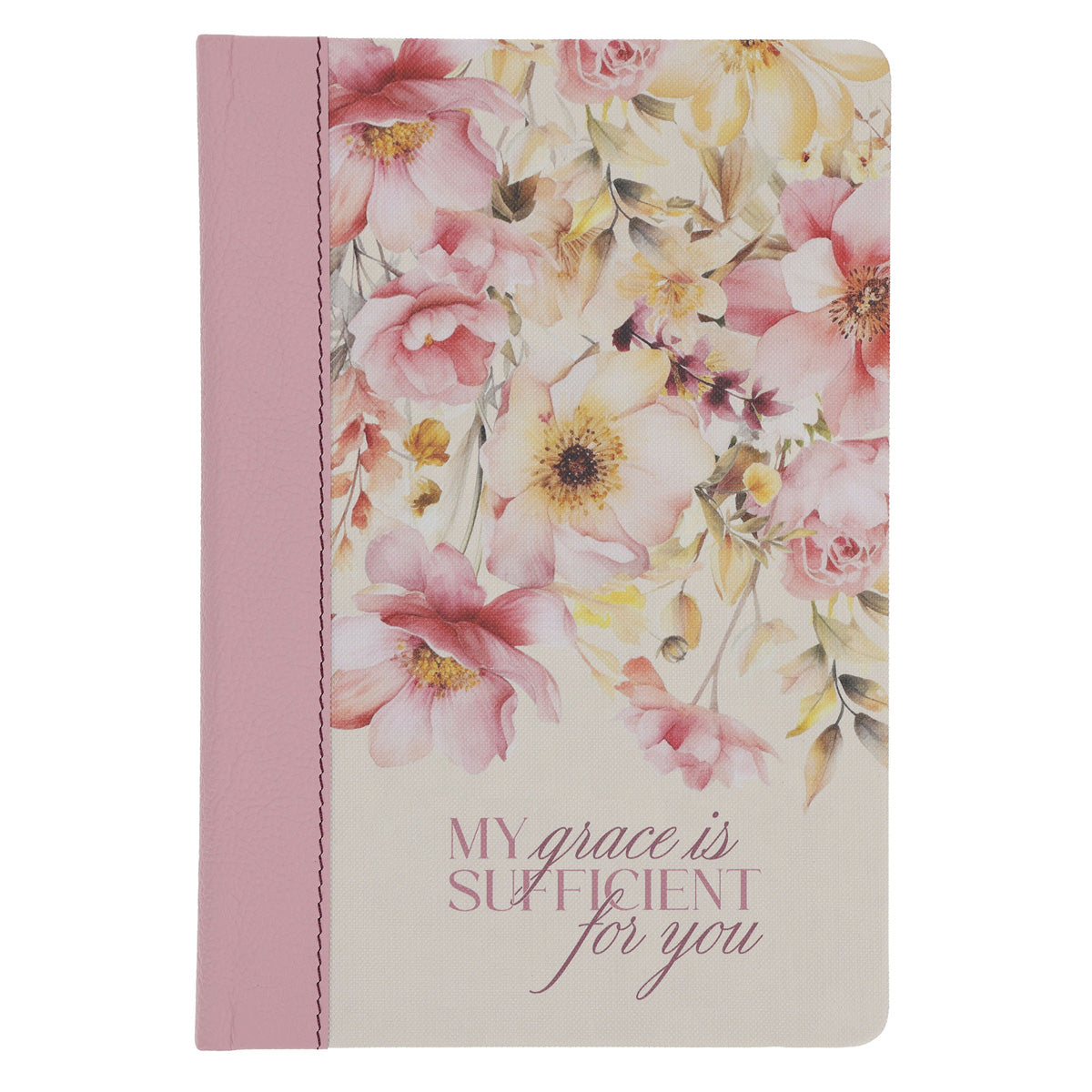 My Grace Is Sufficient for You Hardcover Journal with Genuine Leather Spine