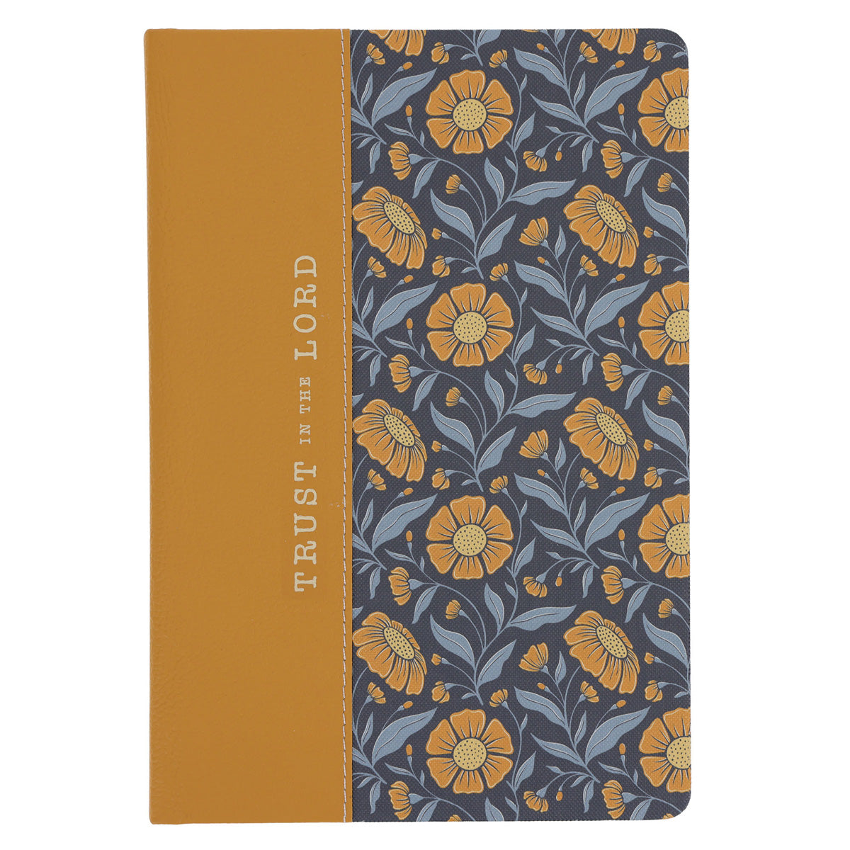 Trust in the Lord Mustard and Teal Hardcover Journal with Genuine Leather Spine