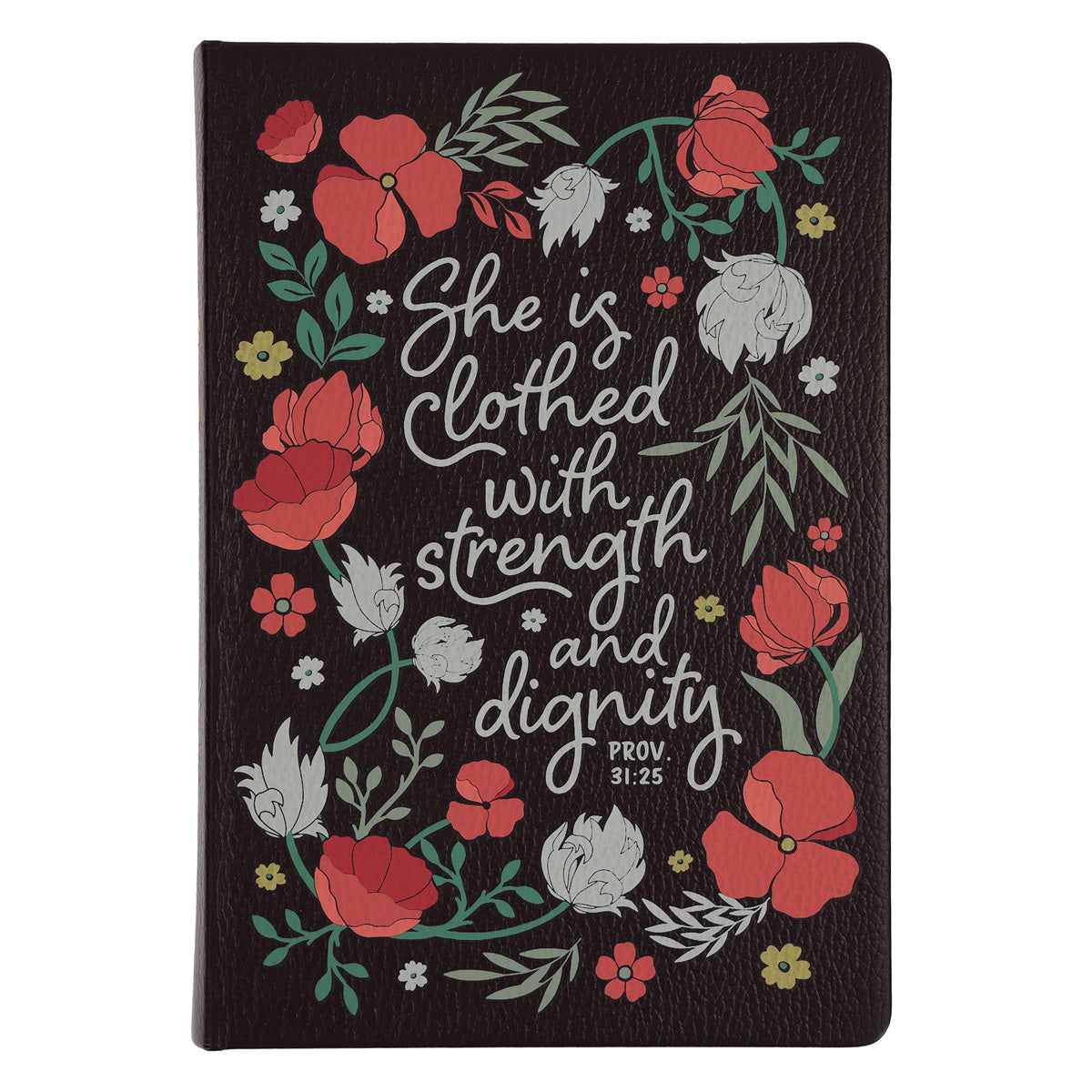 She Is Clothed with Strength and Dignity Genuine Leather Hardcover Journal