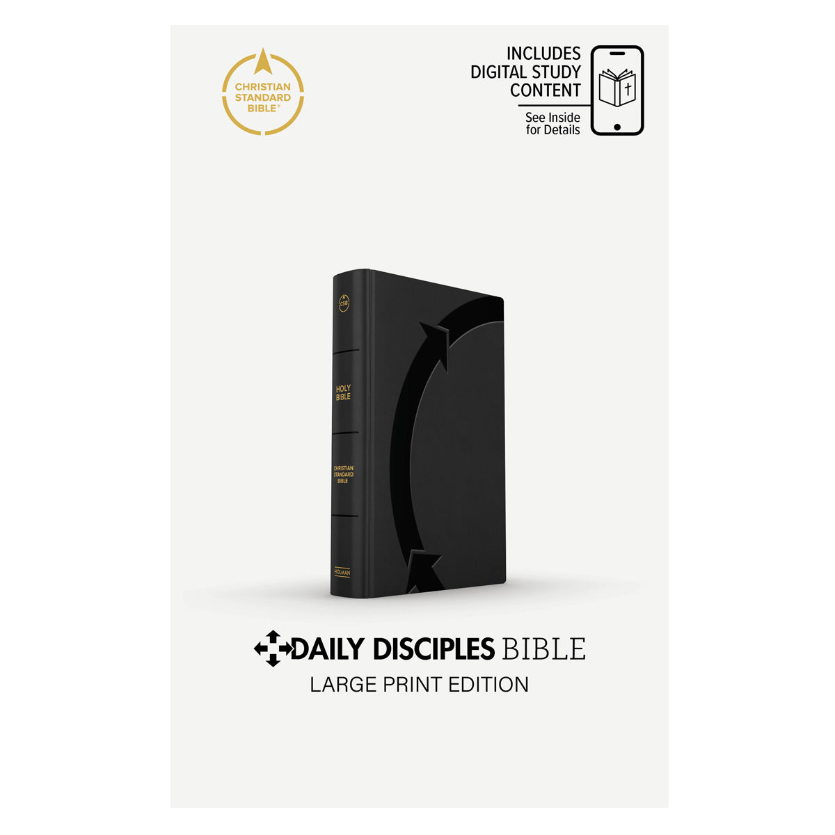 CSB Black Imitation Leather Daily Disciples Bible Large Print