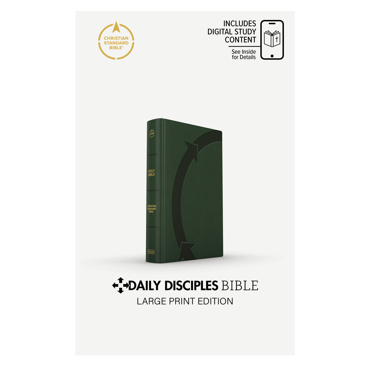 CSB Olive Imitation Leather Daily Disciples Bible Large Print