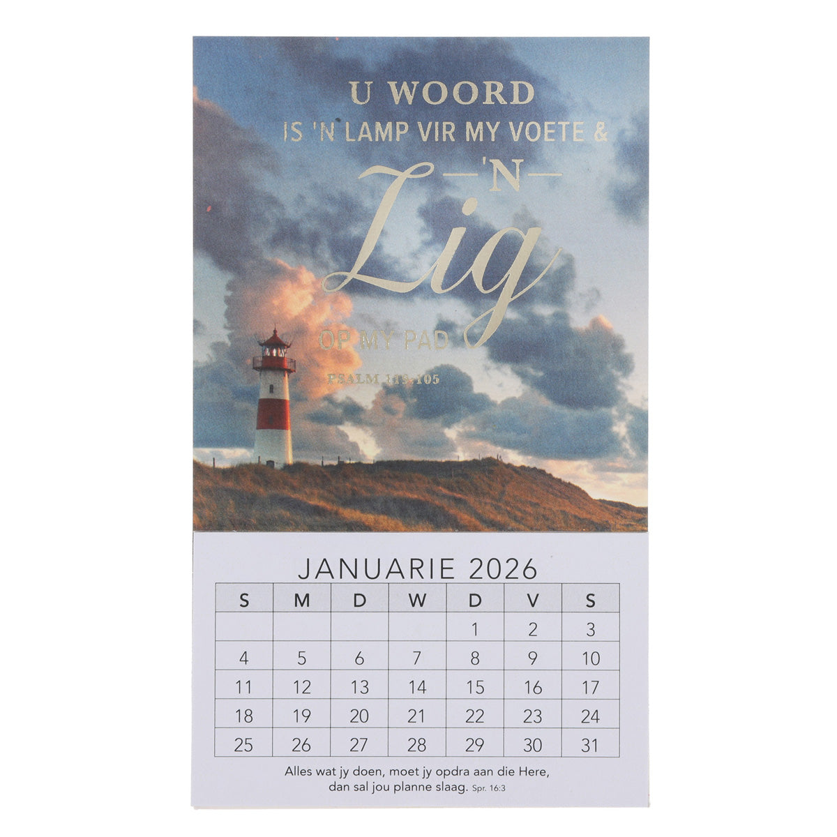 2026 Klein Magnetiese Kalender - U Woord Is 'n Lamp