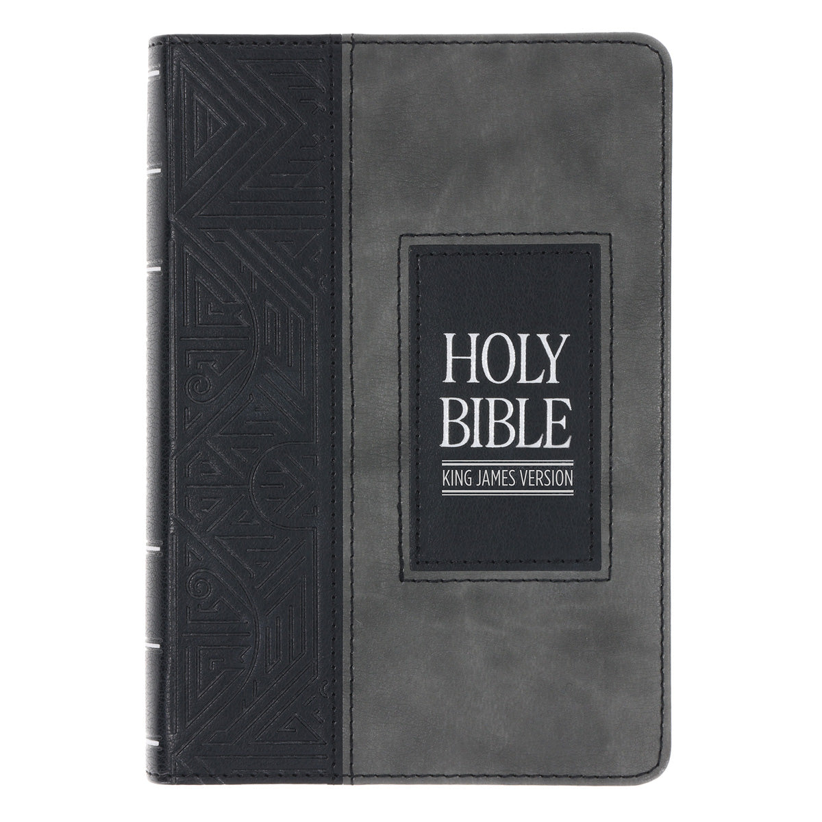 KJV Black and Grey Faux Leather Compact Bible