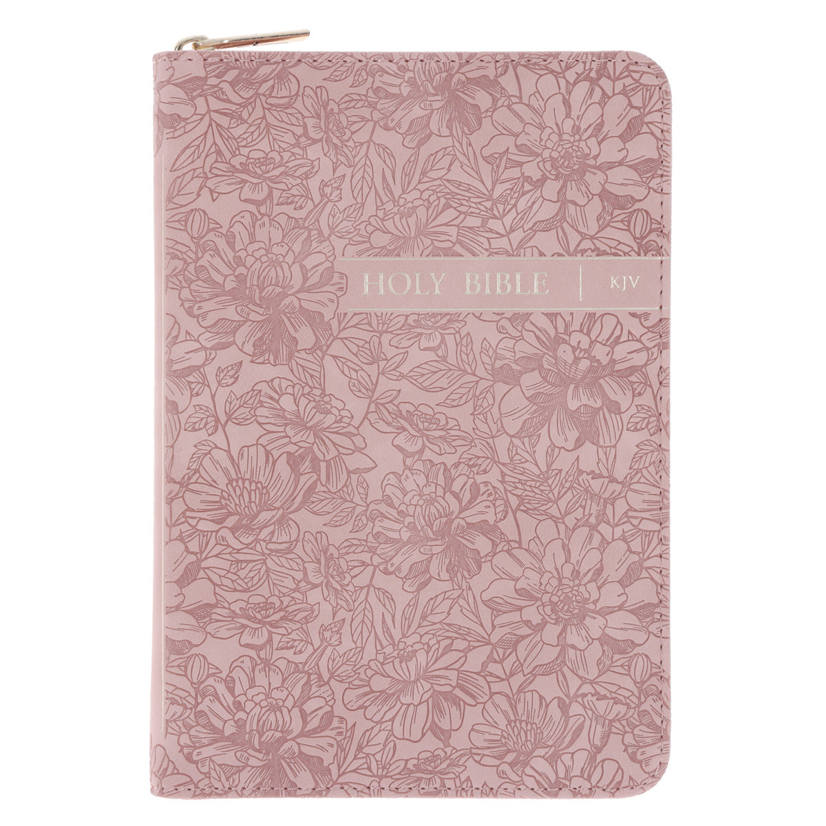 KJV Dusty Pink Faux Leather Compact Bible with Zip