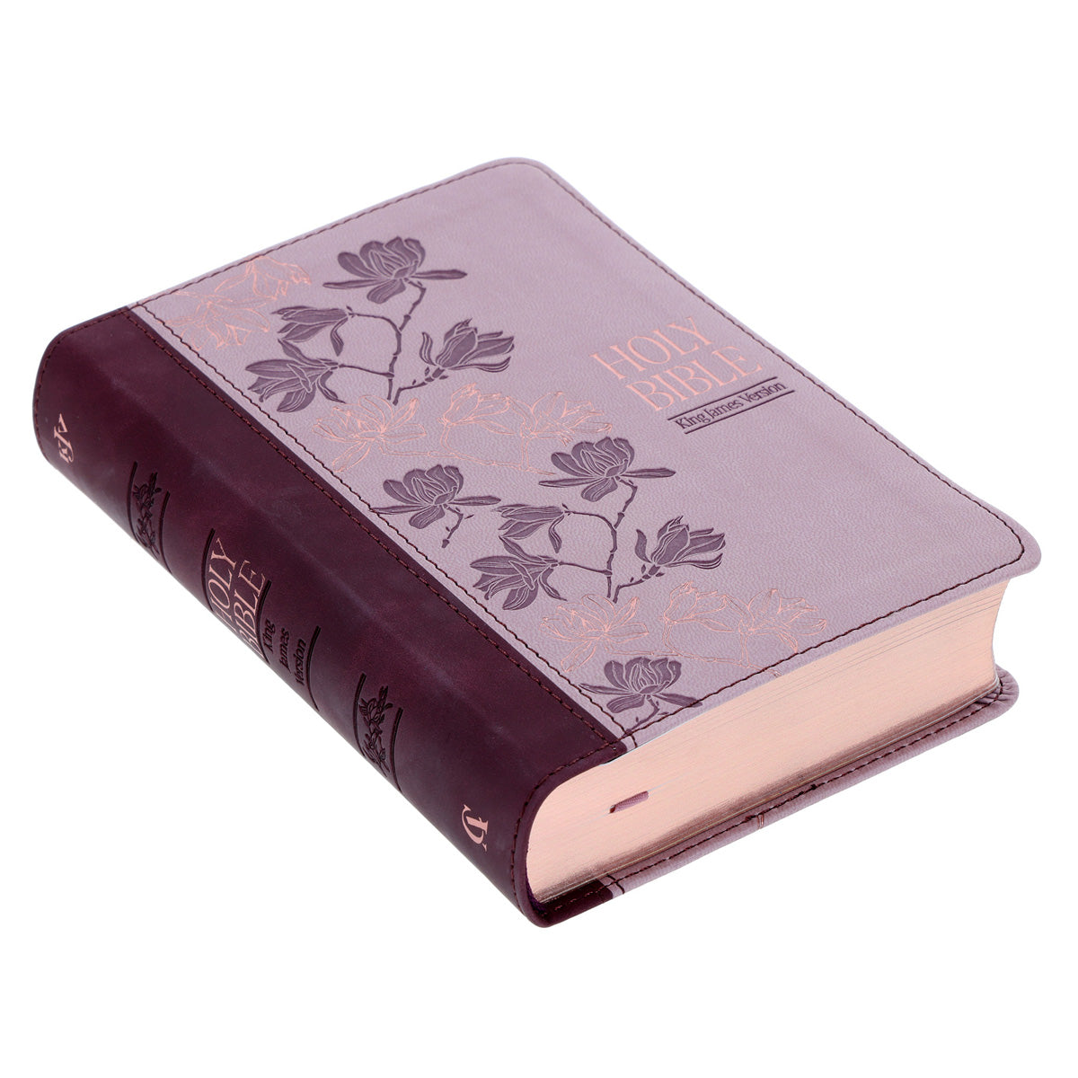 KJV Two-Tone Purple Faux Leather Compact Large Print Bible