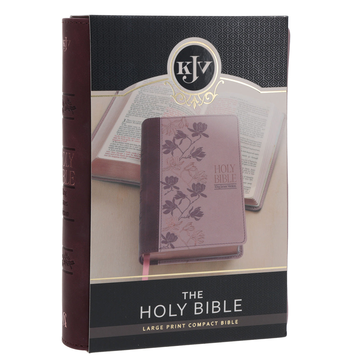 KJV Two-Tone Purple Faux Leather Compact Large Print Bible