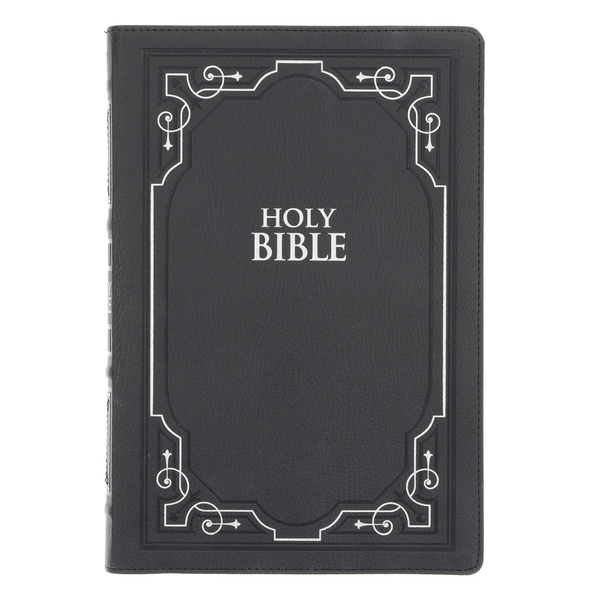 KJV Black Frame Faux Leather Thinline Large Print Bible