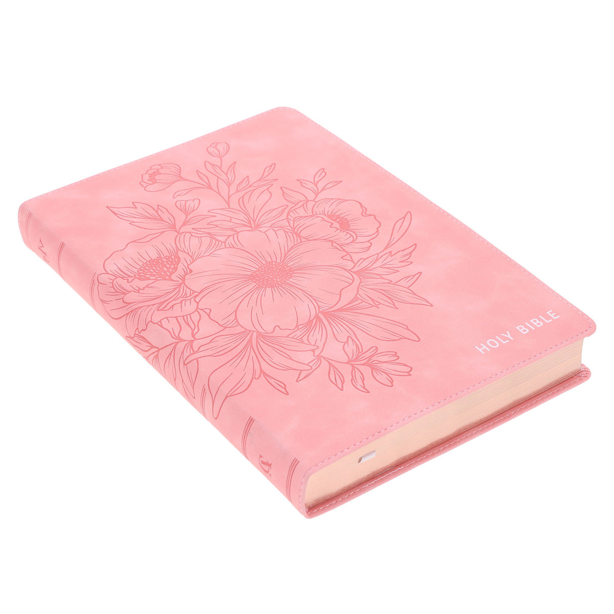 KJV Ballet Pink Faux Leather Thinline Large Print Bible